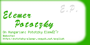 elemer pototzky business card